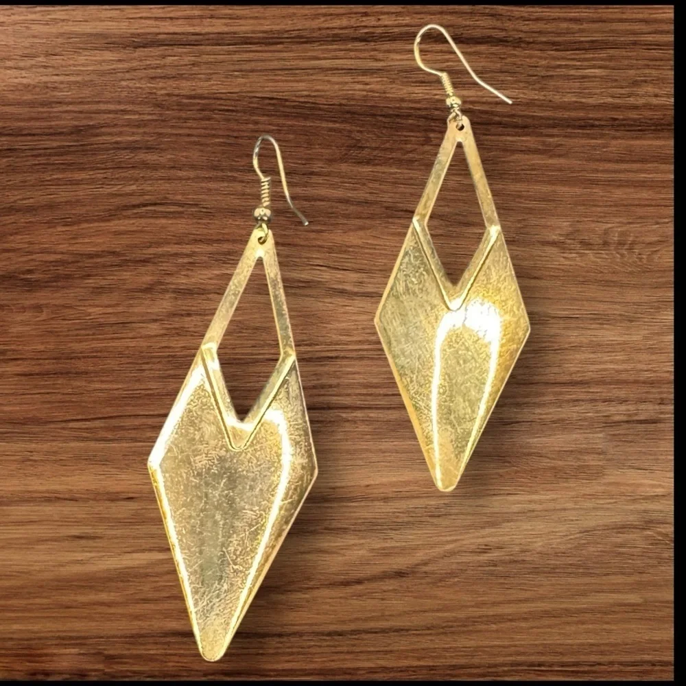 Turquoise & Gold Geometric Dangle Earrings | Modern Statement Jewelry, Boho Chic